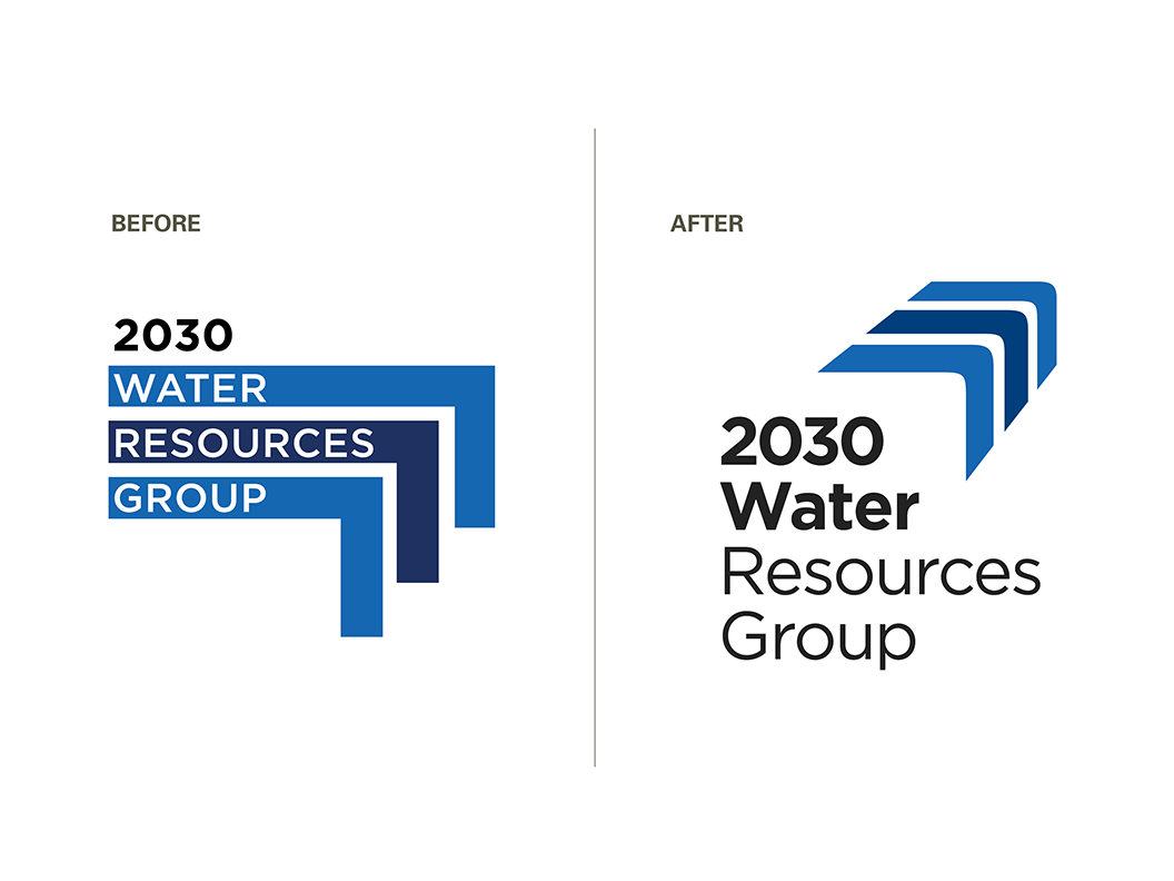 2030WRG logo before and after