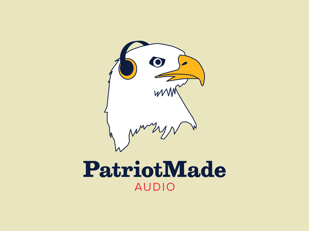Patriot Made Audio logo (eagle with headphones)